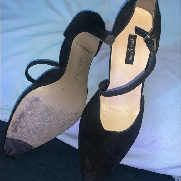 PAUL GREEN~~~ BLACK SUEDE HEELS - Picture 3 of 6